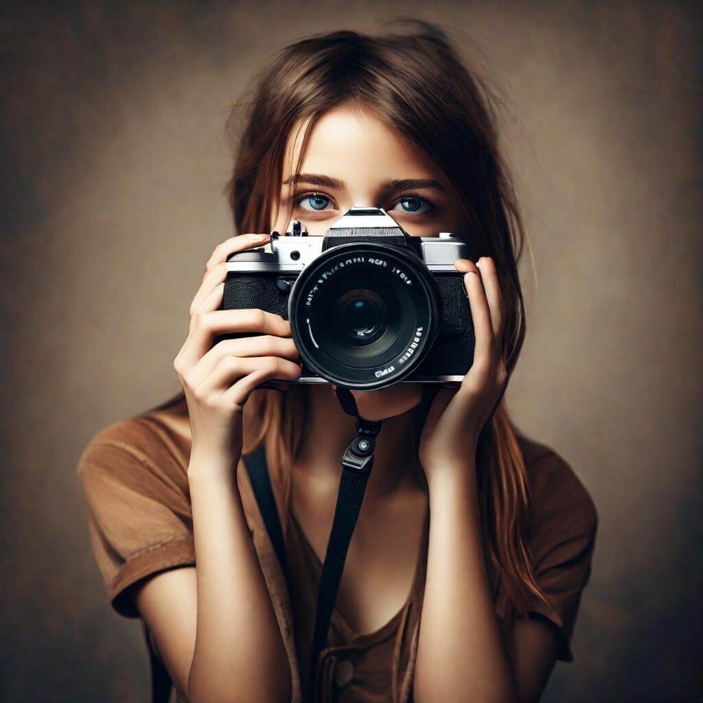 a girl with camera